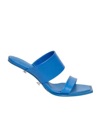 Alexander Mcqueen 75mm Platform Leather Mules In Blue