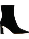 Alexander Mcqueen Ankle Boots Fabric Pointed Toe In Black