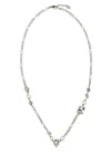 Alexander Mcqueen Mcqueen Crystal Skull & Faux Pearl Necklace