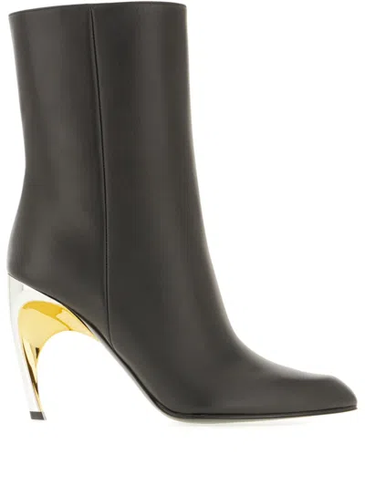 ALEXANDER MCQUEEN 95MM LEATHER ANKLE BOOTS