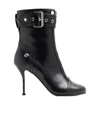 Alexander Mcqueen Heeled Biker Boots In Black