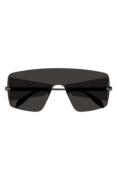 Alexander Mcqueen 99mm Oversize Mask Sunglasses In Black