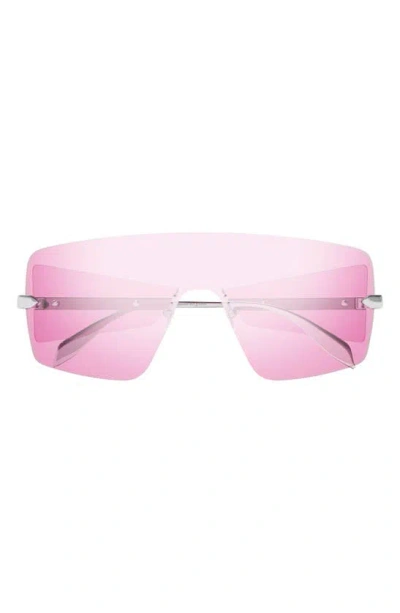 Alexander Mcqueen 99mm Oversize Mask Sunglasses In Pink