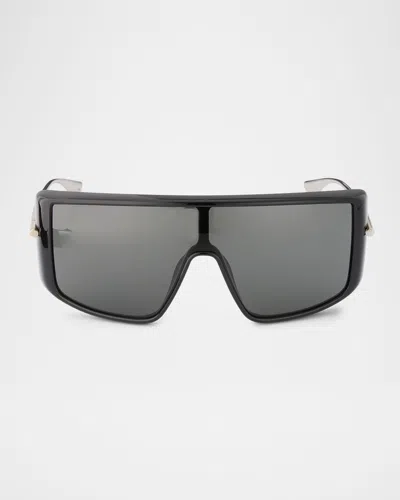 Alexander Mcqueen 99mm T-bar Visor Sunglasses In Black