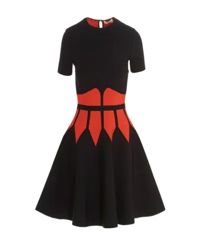Alexander Mcqueen A Coloured Umbrella Dress In Black