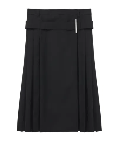 ALEXANDER MCQUEEN ALEXANDER MCQUEEN BELTED WAIST PLEATED MIDI SKIRT