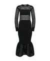 Alexander Mcqueen 3-d Cutout Mesh Mermaid Skirt Midi Dress In Black