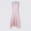 Alexander Mcqueen Lace-trimmed Sleeveless Midi Dress In Pink