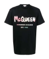 Alexander Mcqueen Abstract Logo-print T-shirt In Black