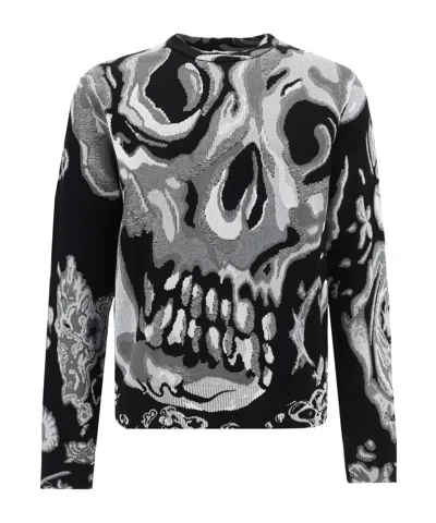 ALEXANDER MCQUEEN ALEXANDER MCQUEEN SKULL INTARSIA-KNIT CREWNECK JUMPER