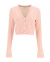 Alexander Mcqueen Abstract Pattern Knitted Cardigan In Pink