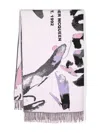 Alexander Mcqueen Abstract Pattern Logo-print Scarf In Nude