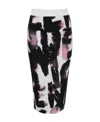 Alexander Mcqueen Abstract-pattern Midi-skirt In Black