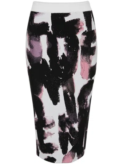 Alexander Mcqueen Midirock Mit Abstraktem Muster In Multicolour