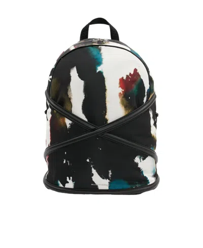 Alexander Mcqueen Abstract-print Backpack In Black