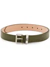 Alexander Mcqueen Skull Loop Leather Belt In Green