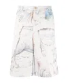 Alexander Mcqueen Abstract-print Chino Shorts In White