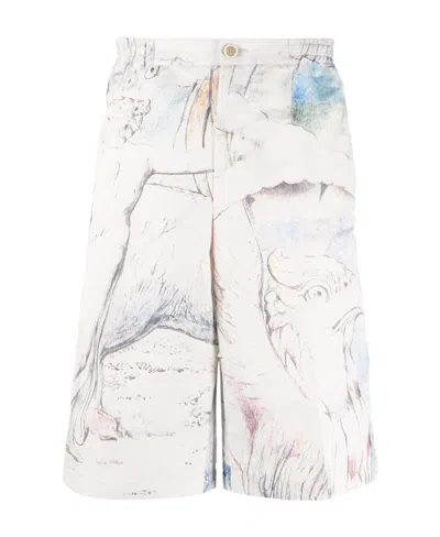 Alexander Mcqueen Abstract-print Chino Shorts In White