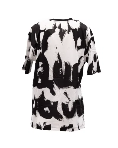 Alexander Mcqueen Abstract Print Cotton T-shirt In Black