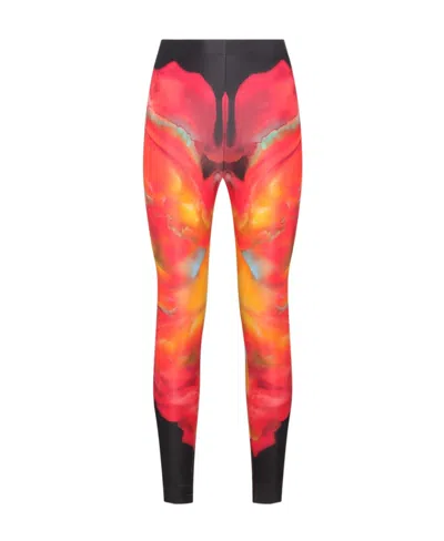 ALEXANDER MCQUEEN ALEXANDER MCQUEEN ABSTRACT PRINTED HIGH WAIST LEGGINGS