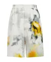 Alexander Mcqueen Abstract-printed Knee-length Bermuda Shorts In Yellow