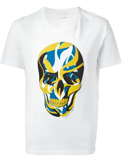 Alexander Mcqueen Abstract Skull Print T-shirt In White