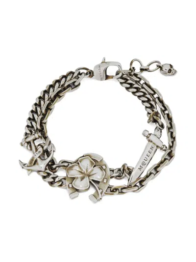 Alexander Mcqueen Accumulation Bracelet In Metallic