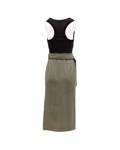 Alexander Mcqueen Acetate And Silk Colorblock Dress In Gray