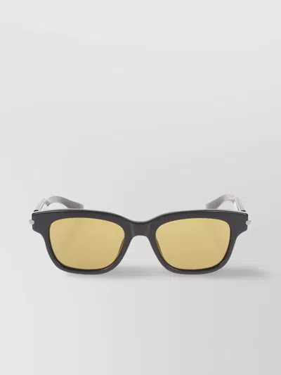 Alexander Mcqueen Acetate Sunglasses Metal Accents Rectangular Shape In Yellow