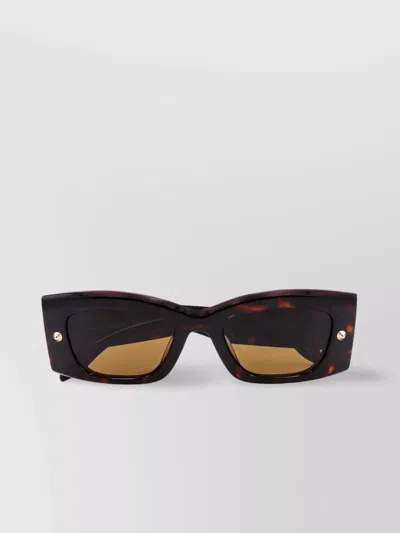 Alexander Mcqueen Acetate Sunglasses Rectangular Lenses In Black