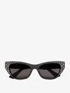 Alexander Mcqueen Women Acetate Sunglasses With Rhinestones Detail In Neutral