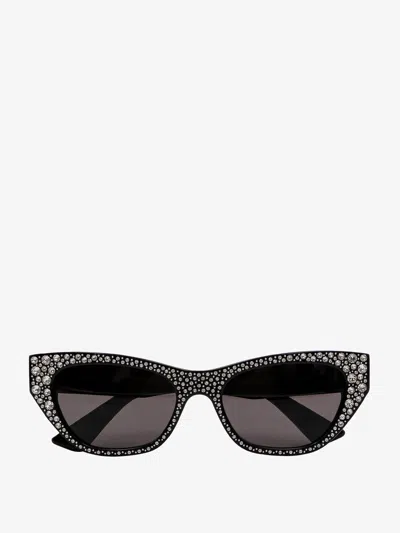 ALEXANDER MCQUEEN ACETATE SUNGLASSES WITH RHINESTONES DETAIL