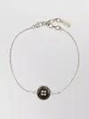 Alexander Mcqueen Adjustable Chain Bracelet And Round Pendant In Neutral