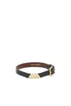 ALEXANDER MCQUEEN ADJUSTABLE DOUBLE BRACELET WITH GOLD METAL SEAL LOGO IN MIXED COLOURS