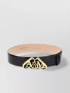 Alexander Mcqueen Adjustable Leather Belt With Metal Seal