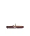 Alexander Mcqueen T-bar Leather Belt In Brown