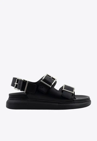 ALEXANDER MCQUEEN ALABAMA BUCKLED LEATHER SANDALS