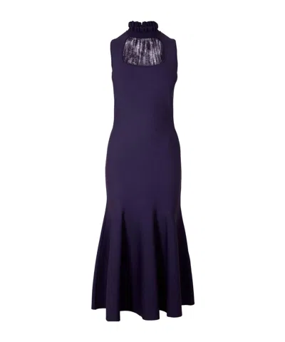 Alexander Mcqueen Alex Lace Midi A-line Dress In Purple