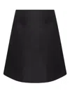 Alexander Mcqueen Ruffled Satin Skirt In Black