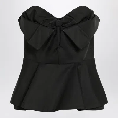ALEXANDER MCQUEEN ALEXANDER MC QUEEN BLACK CORSET TOP IN SILK BLEND