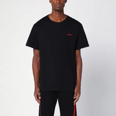 Alexander Mcqueen Men T-shirt With Embroidery In Black