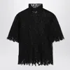 Alexander Mcqueen Black Knitted Cobweb Lace Top