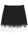 Alexander Mcqueen Mcqueen Cobweb Lace Wool Gabardine Miniskirt In Black