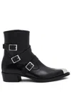 Alexander Mcqueen Punk Triple Strap Ankle Boots