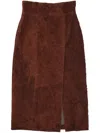 Alexander Mcqueen Alexander Mc Queen Chestnut Brown Front Slit Skirt