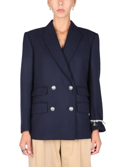 Alexander Mcqueen Alexander Mc Queen Double Breasted Jacket In Blue
