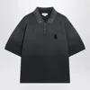 Alexander Mcqueen Alexander Mc Queen Faded Effect Black Polo Shirt In Cotton