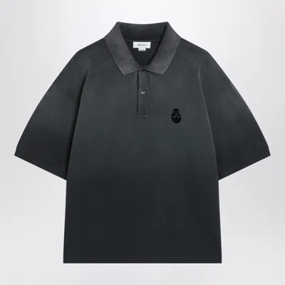 Alexander Mcqueen Alexander Mc Queen Faded Effect Black Polo Shirt In Cotton