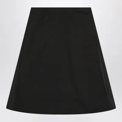 Alexander Mcqueen Alexander Mc Queen Flared Black Skirt In Silk Blend