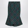 Alexander Mcqueen Alexander Mc Queen Flared Skirt In Wool Tartan In Green